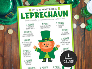 All Printables: Who is Most Like a Leprechaun