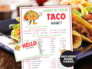 What's Your Taco Name? Game