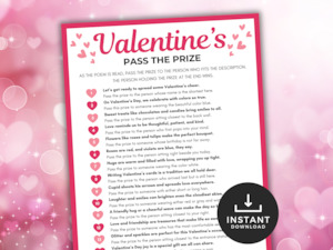 All Printables: Valentine's Pass the Prize