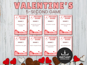 All Printables: Valentines 5 Second Game