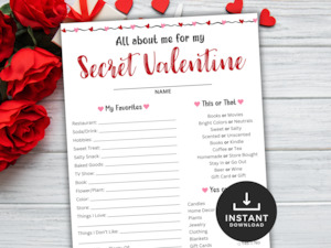 All Printables: Secret Valentine Gift Exchange