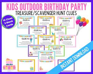 Outdoor Birthday Treasure Hunt Clues