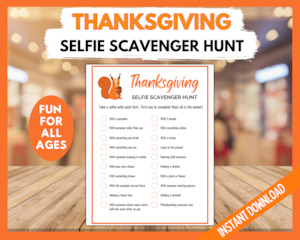 Thanksgiving Selfie Scavenger Hunt