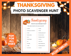 Thanksgiving Photo Scavenger Hunt