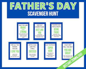 Fathers Day Treasure Hunt: Fathers Day Treasure Hunt Blue