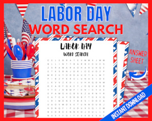 Patriotic Games: Labor Day Word Search