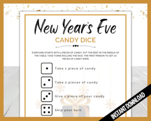 New Year's Eve Candy Dice