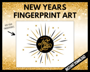 New Year's Fingerprint Art