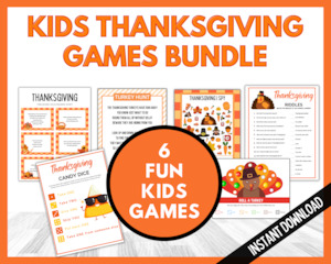 Kids Thanksgiving Games Bundle