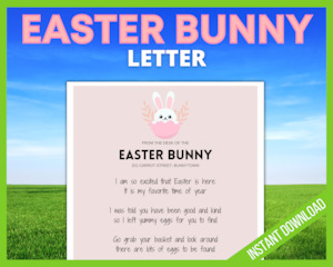 Easter Bunny Letter - pink