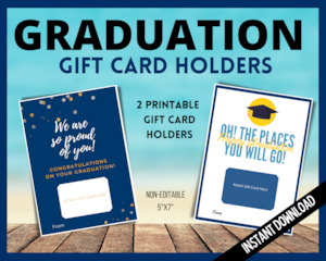 Graduation Gift Card Holders - Blue