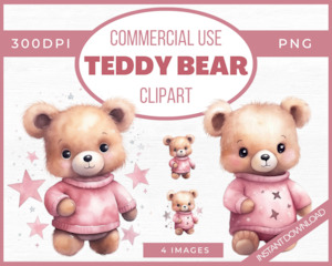 Pink Teddy Bear Clipart