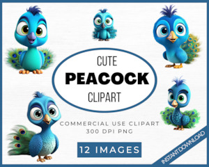 Cute Peacock Clipart