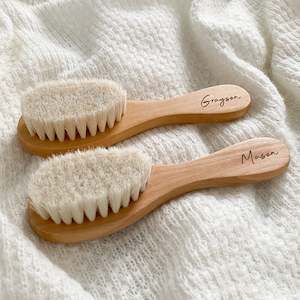 Baby wear: Goat Wool Baby Hair Brush - Personalised