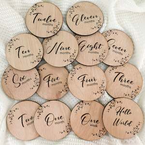 Wooden Baby Monthly Milestone Discs