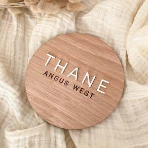 Wooden Round Name Plaque