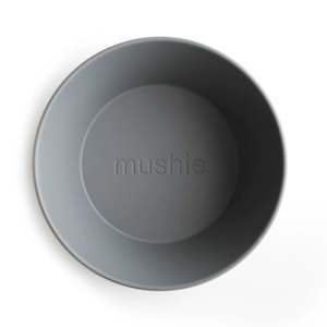 Mushie | Dinner Bowl Round (Set of 2), Smoke