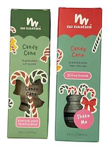 No Nasties | Natural kids Lip Gloss & Nail Polish Duo, Candy Cane - Christmas Li…