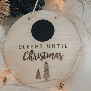 Countdown the Sleeps till Christmas Plaque - trees | Funny Bunny Kids