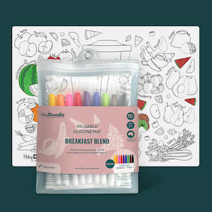 HeyDoodle | Reusable Colouring Mat, Breakfast Blend (Large)