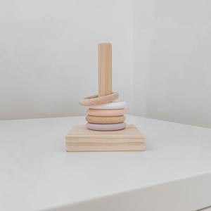 Coloured Ring Stacker, Peach | Grove and Willow