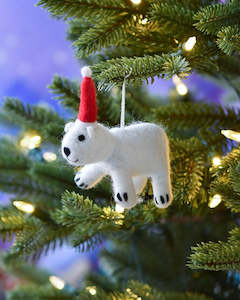 Baby wear: Tara Treasures | Felt Christmas Decoration, Polar Bear Ornament