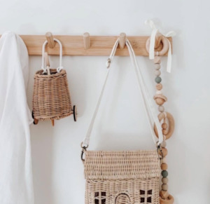 Funny Bunny, Pram Garland | Dusky Blue + Taupe