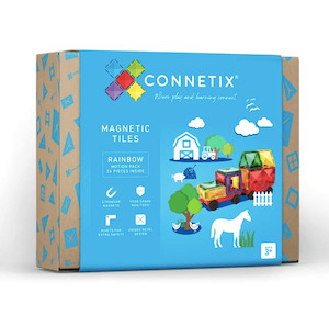 Connetix Magnetic Tiles | 24 Piece Rainbow Motion Pack