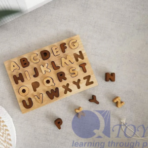 Q Toys |  Natural Capital Letter Puzzle