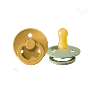 BIBS Pacifier Duo Pack - Mustard Sage - Size 2 | BIBS Dummies