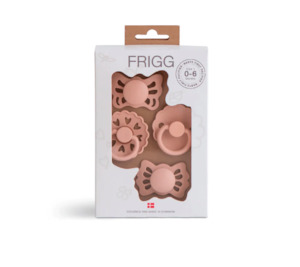 FRIGG | Baby's First Pacifier 4-pack, Floral Heart Blush