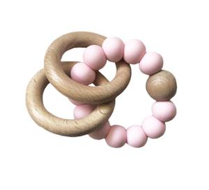 Alimrose | Beechwood Teether Rings Set, Rosewater