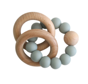 Alimrose | Beechwood Teether Rings Set, Sage