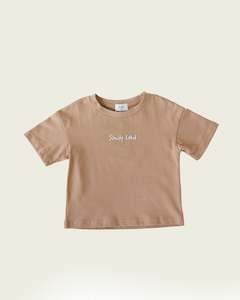 Clothing: Slowly Logo Tee - Cinnamon