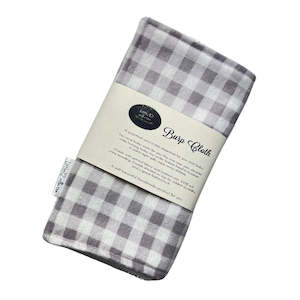 Burp Cloth - Grey Gingham