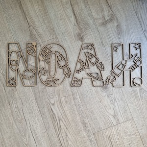 Letter Tiles: Space Letters Large Nude (Unpainted)