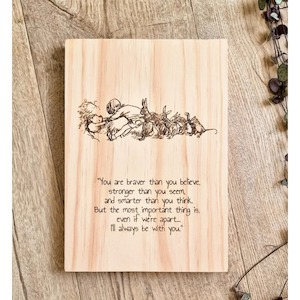 Pine Signs: Winnie the Pooh - "Braver Than You Believe" Quote Solid Pine Sign