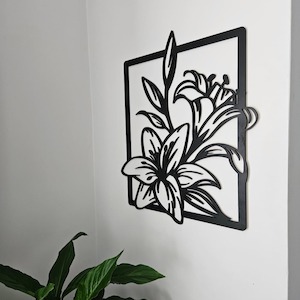 Nude Unpainted: Floral frame Wall Art