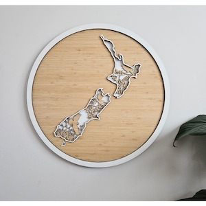 On Sale: NZ Native Bird Map 3 Layer Bamboo circle