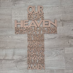 On Sale: The Lords Prayer Wooden Sign Nude