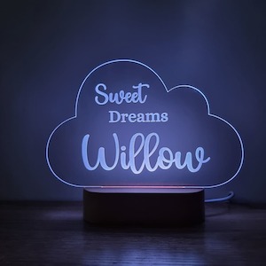 Night Light Sweet Dreams Personalised Cloud Shape