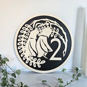 Geometric Animals: NZ Two cent Coin Wall Art