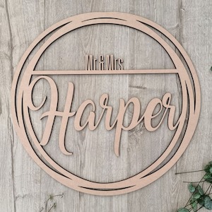 Mr & Mrs In Hoops Wooden Nude