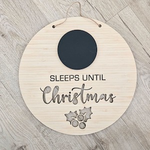 Sleeps Until Christmas Bamboo Circle