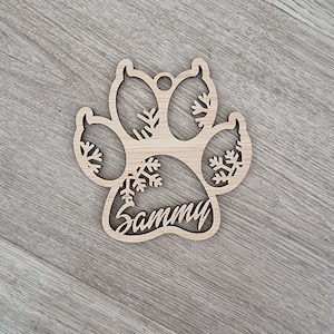 Cat Paw Christmas Baubles Personalised