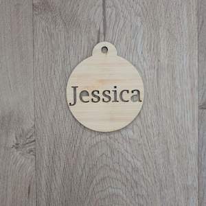 Christmas Baubles Personalised Natural