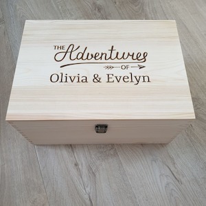 Keepsake Box Pine Engraved The Adventures Of Personalised