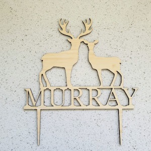 Deer Name Cake Topper