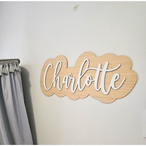 Bamboo Popped Wall Name Plaque Free Personalisation