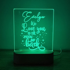 Night Light Moon and Back Personalised Name